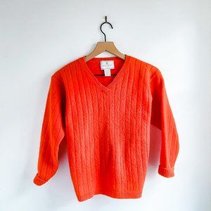 80s ribbed v neck sweater